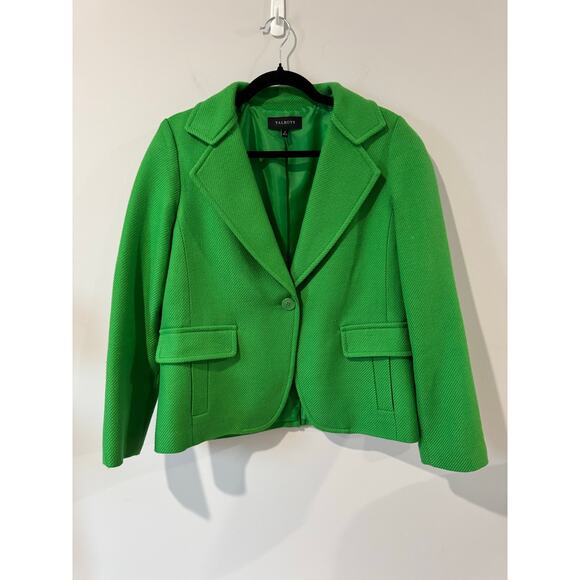 Talbots Seasonless Wool Single-Button Blazer Bright Green Size 8 Tailored Jacket - Picture 1 of 4